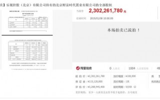 北京君士科技 乐视最值钱资产“世茂工三”流拍，万人围观无一竞拍